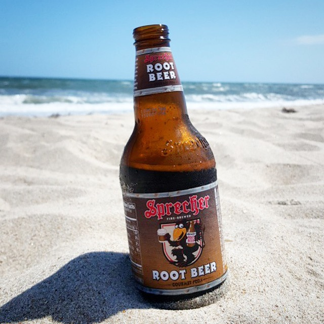 Beer bottle on the beach
